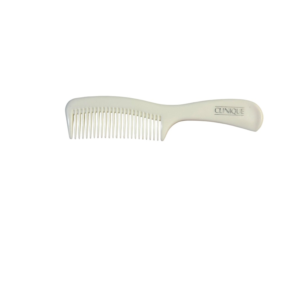 Clinique Vintage Hair‎ Comb Ergonomic Handle Travel Beauty Tool Off White 7"